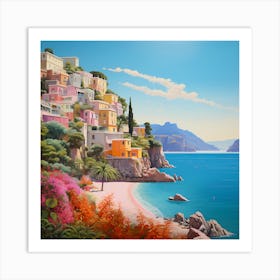 Brushstroke Bliss: Amalfi Dreams Art Print