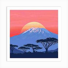 Sunset In Kenya Art Print