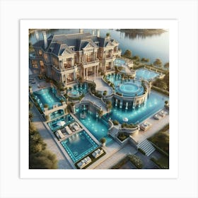 Mansion On The Lake Art Print