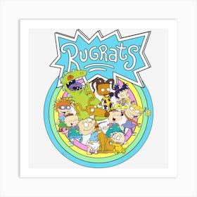 Rugrats Group Rainbow Circles Classic Title Art Print