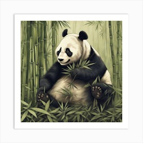 Panda Bamboo Art Print