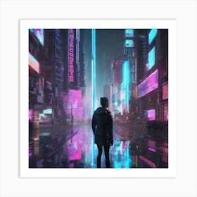 Cyberpunk Cityscape Art Print