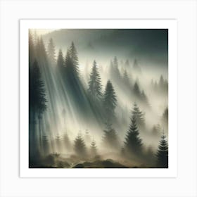 Misty Forest Art Print