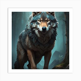 Wolf In The Forest Art Print