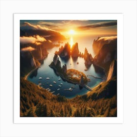 Sunrise In The Mountains 59 Art Print