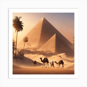 Camels In The Desert Art Print