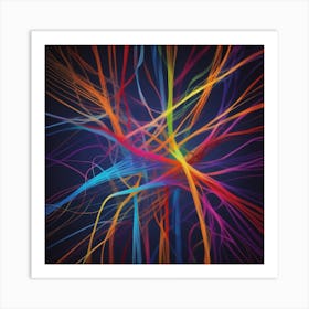 Abstract Colorful Lines 9 Art Print