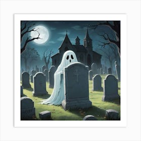 Ghost In The Graveyard 1 Art Print