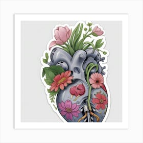 Heart With Flowers Art Print