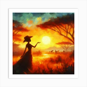 Sunset In The Savannah 2 Art Print