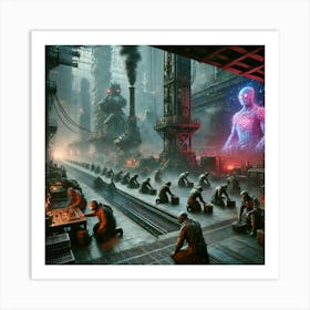 A Dystopian Sci Fi Scene Showcasing Drifters, The Art Print