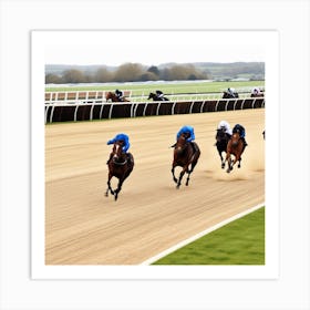 Jockeys On The Track 2 Art Print