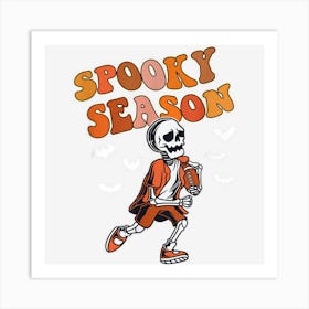 American Football Skeleton Halloween Sport Spooky Season Art Print