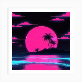 Neon Night Sky Art Print