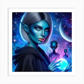 Aliens In Space Art Print