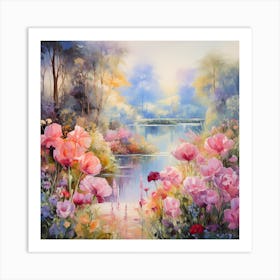 Serenade in Petals: Romantic Dreamscape Art Print