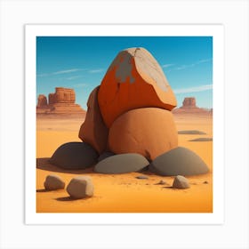 Desert Rock Art Print