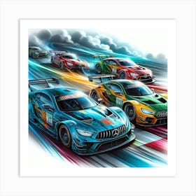 Mercedes Gt Racing Art Print