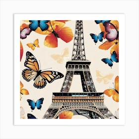 Paris With Butterflies 184 Art Print