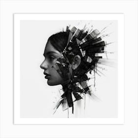 Abstract Portrait Of A Woman 1 Art Print