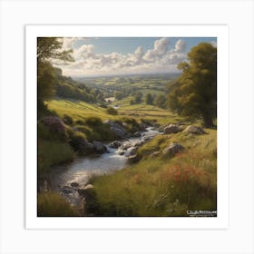 Stream In The Valley Art Print