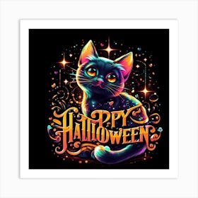 Happy Halloween Cat 3 Art Print