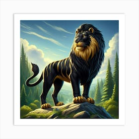 Lion In The Forest 70 Art Print