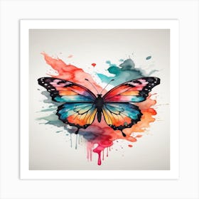 Butterfly Watercolor Painting Art Print