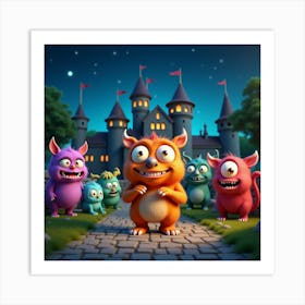 Monsters In The Castle Art Print