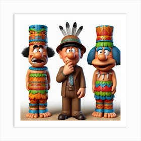 3 Stooges Tribe 7 Art Print