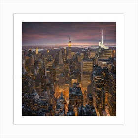 New York at night Art Print