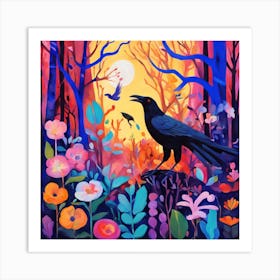 Crow In The Woods 3 Art Print