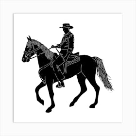 Cowboy On Horseback Art Print