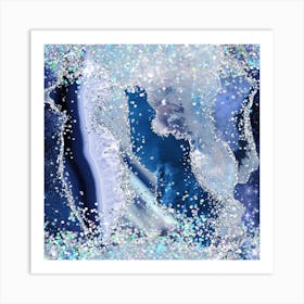 Ocean Glitter Agate Texture 03 1 Art Print