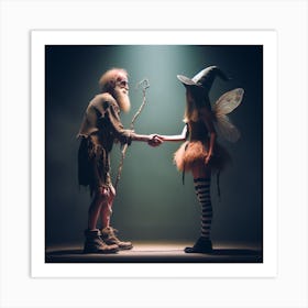 Old Man And fairy Art Print