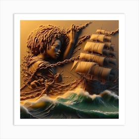 Ship In The Sea Art Print