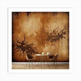 Coffee Color Grunge Wall Painting 1355475610 Art Print