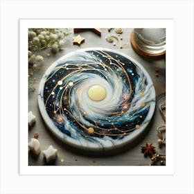 Swirling Galaxies And Constellations With Gold Leaf Accents (4) Art Print