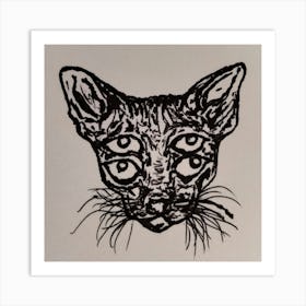 Four eyes meow Art Print