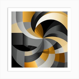 Abstract black and gold Art Print