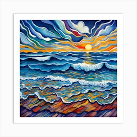 Sunset At The Beach 7 Art Print