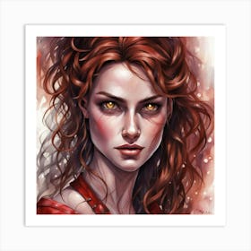 The Red Lady Art Print