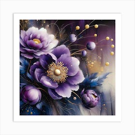 Purple Flowers 1 Art Print