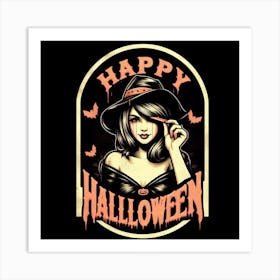 Happy Halloween Witch Art Print