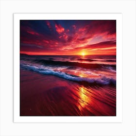 Sunset On The Beach 512 Art Print