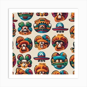 Mexican Masks 1 Art Print