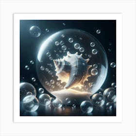 Sea Shell In A Glass Ball Art Print