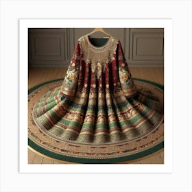 Classical long frock design for young girls Art Print