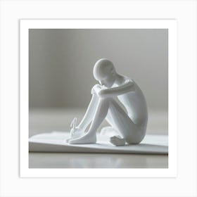 Person Sitting On Paper Art Print