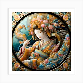 Creative Geisha Illustration 30 Art Print